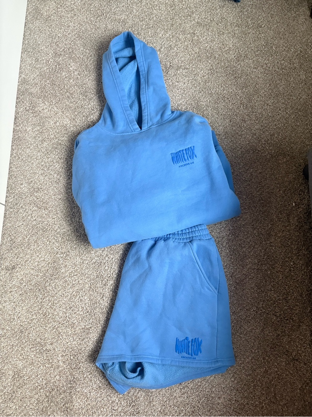 Blue Hoodie & Shorts Set